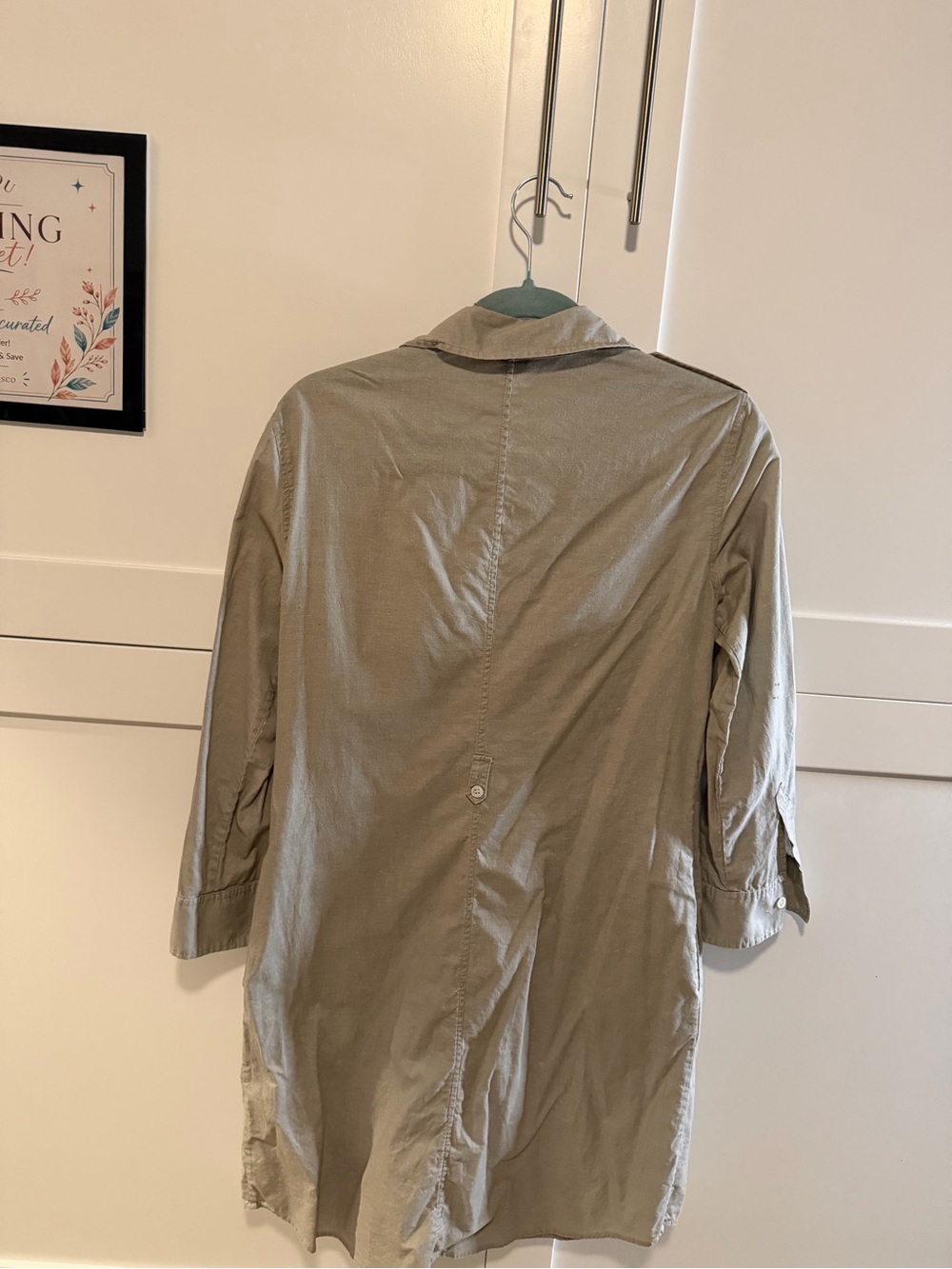 Theory Olive-Green Button-Front Shirt Dress - Picture 8 of 9